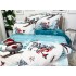 Lenjerie pat dublu, Super Pufoasa COCOLINO, 6 piese, Jojo Home, Bleu-Alb, oameni de zapada [7]