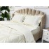 Lenjerie pat dublu, Catifea Deluxe, cu pliuri brodate, 4 piese, Jojo Home, Ivoire [7]