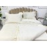 Lenjerie pat dublu, Catifea Deluxe, cu pliuri brodate, 4 piese, Jojo Home, Ivoire [8]
