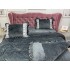 Lenjerie pat dublu, Catifea Deluxe, cu pliuri brodate, 4 piese, Jojo Home, Antracit [7]