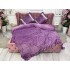 Lenjerie pat dublu, Catifea Deluxe, cu pliuri brodate, 4 piese, Jojo Home, Lila Very Perry [10]