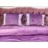 Lenjerie pat dublu, Catifea Deluxe, cu pliuri brodate, 4 piese, Jojo Home, Lila Very Perry [5]