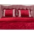 Lenjerie pat dublu, Catifea Deluxe, cu pliuri brodate, 4 piese, Jojo Home, Rosu [4]