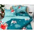Lenjerie pat dublu,  FINET, 6 piese, Craciun, Jojo Home, Bleu-Multicolor, oameni de zapada, brazi, Mos Craciun [7]