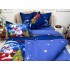 Lenjerie pat dublu,  FINET, 6 piese, cu ELASTIC, Craciun, Jojo Home, Bleumarin-Multicolor, Mos Craciun, brazi, jucarii [7]