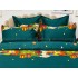 Lenjerie pat dublu,  FINET, 6 piese, Craciun, Jojo Home, Verde-Multicolor, Mos Craciun, brazi, cadouri [4]
