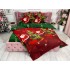 Lenjerie pat dublu,  FINET, 6 piese, Craciun, Jojo Home, Rosu-Verde, Mos Craciun, brazi [9]