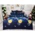 Lenjerie pat dublu,  FINET, 6 piese, Craciun, Jojo Home, Bleumarin, globulete [2]
