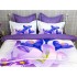 Lenjerie pat dublu,  FINET, 6 piese, IDENTICA CU POZA, Mov, flori [4]