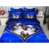 Lenjerie pat dublu,  FINET, 6 piese, IDENTICA CU POZA, Albastru, catelusi [3]