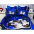 Lenjerie pat dublu,  FINET, 6 piese, IDENTICA CU POZA, Albastru, catelusi [8]
