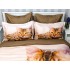 Lenjerie pat dublu,  FINET, 6 piese, IDENTICA CU POZA, Maro, pisica [4]