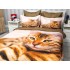 Lenjerie pat dublu,  FINET, 6 piese, IDENTICA CU POZA, Maro, pisica [7]