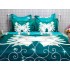 Lenjerie pat dublu,  FINET, 6 piese, IDENTICA CU POZA, Verde, aripi de inger [3]