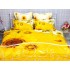 Lenjerie pat dublu,  FINET, 6 piese, IDENTICA CU POZA, Galben, flori [3]