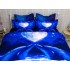 Lenjerie pat dublu,  FINET, 6 piese, IDENTICA CU POZA, Albastru, delfini [3]