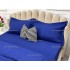 Lenjerie HoReCa, pat dublu, tip Damasc Finetat Deluxe cu Elastic, 4 piese, Albastru [6]