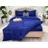 Lenjerie HoReCa, pat dublu, tip Damasc Finetat Deluxe cu Elastic, 4 piese, Albastru [7]