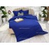 Lenjerie HoReCa, pat dublu, tip Damasc Finetat Deluxe cu Elastic, 4 piese, Albastru [8]