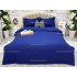 Lenjerie HoReCa, pat dublu, tip Damasc Finetat Deluxe cu Elastic, 4 piese, Albastru [2]