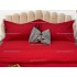 Lenjerie HoReCa, pat dublu, tip Damasc Finetat Deluxe cu Elastic, 4 piese, Rosu [5]