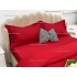 Lenjerie HoReCa, pat dublu, tip Damasc Finetat Deluxe cu Elastic, 4 piese, Rosu [6]