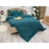 Lenjerie HoReCa, pat dublu, tip Damasc Finetat Deluxe cu Elastic, 4 piese, Turquoise [9]