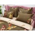 Lenjerie pat dublu, BUMBAC FINET, 6 piese, CU ELASTIC, Maro-Bej, pene [6]