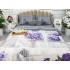 Lenjerie pat dublu, Ralex Pucioasa, Bumbac Satinat, 4 piese, 3D Digital Print, Gri-Mov, liliac [3]