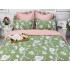 Lenjerie pat dublu, Ralex Pucioasa,  Finet, 6 piese, Verde-Roz, flori [3]