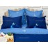 Lenjerie pat dublu, Ralex Pucioasa,  Finet, 6 piese, Albastru, fluturi [4]