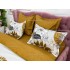 Lenjerie pat dublu, Ralex Pucioasa,  Finet, 6 piese, Bej-Maro, flori [6]