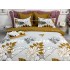 Lenjerie pat dublu, Ralex Pucioasa,  Finet, 6 piese, Bej-Maro, flori [3]