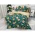 Lenjerie pat dublu, Ralex Pucioasa,  Finet, 6 piese, Verde-Bej, flori [9]