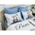Lenjerie pat dublu, Ralex Pucioasa, 6 piese, Bumbac Finet, imprimeu 3D, IDENTIC CU POZA, Alb, Paris [5]