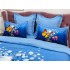 Lenjerie pat dublu, Ralex Pucioasa, 6 piese, Bumbac Finet, imprimeu 3D, IDENTIC CU POZA, Albastru, fluturi [6]