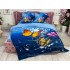 Lenjerie pat dublu, Ralex Pucioasa, 6 piese, Bumbac Finet, imprimeu 3D, IDENTIC CU POZA, Albastru, fluturi [9]