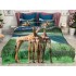 Lenjerie pat dublu, Ralex Pucioasa, 6 piese, Bumbac Finet, imprimeu 3D, IDENTIC CU POZA, Verde, girafe [2]