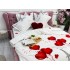 Lenjerie pat dublu, Ralex Pucioasa,  Finet, 6 piese, Alb-Rosu, inimioare, turnul Eiffel [8]