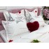 Lenjerie pat dublu, Ralex Pucioasa,  Finet, 6 piese, Alb-Rosu, inimioare, turnul Eiffel [5]