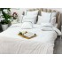 Lenjerie pat dublu, 8 piese, Bumbac 100% Percal, Alb-Verde [3]