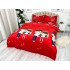 Lenjerie pat dublu, bumbac satinat, cearsaf clasic, 4 piese,  Rosu, indragostiti [7]