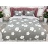 Lenjerie pat dublu, bumbac satinat, cearsaf clasic, 4 piese,  Gri, flori [2]