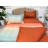 Lenjerie pat dublu, bumbac satinat, cearsaf clasic, 4 piese,  Portocaliu [7]