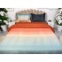 Lenjerie pat dublu, bumbac satinat, cearsaf clasic, 4 piese,  Portocaliu [3]