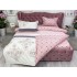 Lenjerie pat dublu, bumbac satinat, cearsaf clasic, 4 piese,  Roz, clasic [7]