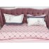Lenjerie pat dublu, bumbac satinat, cearsaf clasic, 4 piese,  Roz, clasic [4]