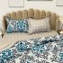 Lenjerie pat dublu cu Elastic, bumbac satinat, Turquoise, oriental [5]