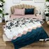 Lenjerie pat dublu cu Elastic, bumbac satinat, Turquoise, abstract [2]