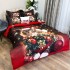 Lenjerie pat dublu,  FINET, Digital Print, Craciun, Roșu, Negru, pisicuta [7]